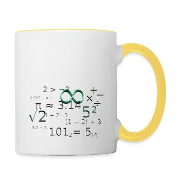 Remise des diplômes de la classe 2024 Fête de remise des diplômes du lycée - Mug contrasté - blanc/jaune - Droite