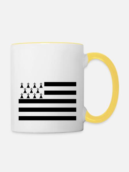Bretagne - Tasse zweifarbig - Weiß/Gelb