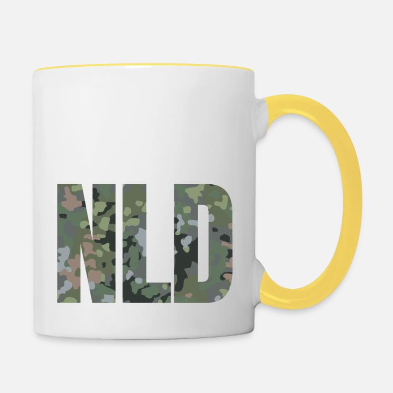 GB camoufler texte NLD! - Mug contrasté - blanc/jaune