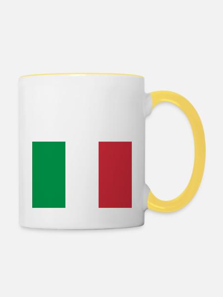 Italien Flagge - Tasse zweifarbig - Weiß/Gelb