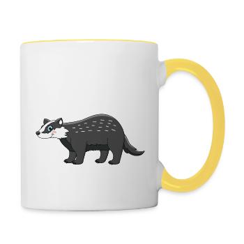 Blaireau - Mug contrasté - blanc/jaune - Droite