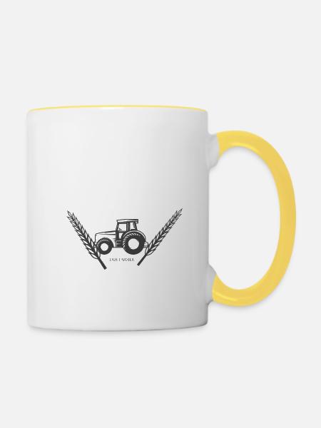 Der Farmer - Tasse zweifarbig - Weiß/Gelb