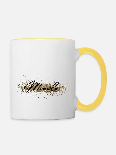 Wunder - Tasse zweifarbig - Weiß/Gelb