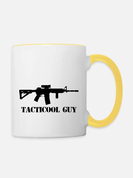 tacticool guy ar15 - Tasse zweifarbig - Weiß/Gelb