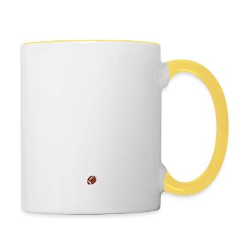 j'ai rugby cadeau - Mug contrasté - blanc/jaune - Droite