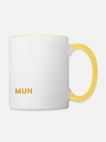 Kühe Rinder Kuh Landwirt - Tasse zweifarbig - Weiß/Gelb