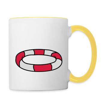 Conception du logo Lifebuoy - Mug contrasté - blanc/jaune - Droite