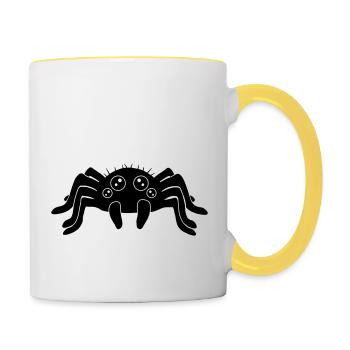 Clipart Kleine Spinne - Tasse zweifarbig - Weiß/Gelb - Rechts