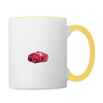 Carnivore Meat BBQ Lover - Tasse zweifarbig - Weiß/Gelb - Rechts