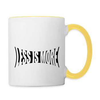 Spruch Logo Minimalismus - Tasse zweifarbig - Weiß/Gelb - Rechts