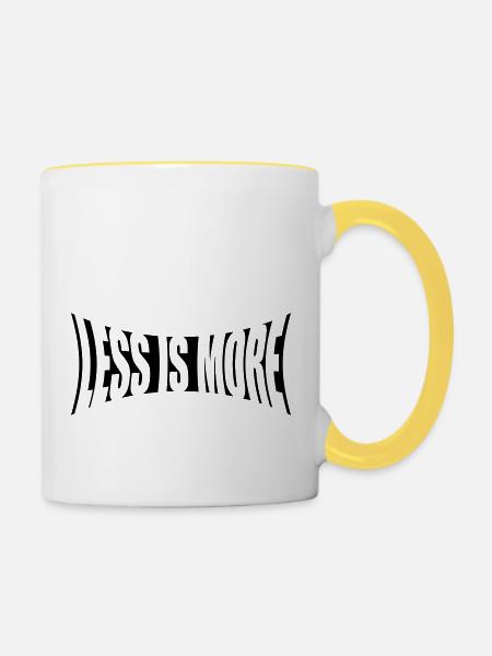 Spruch Logo Minimalismus - Tasse zweifarbig - Weiß/Gelb