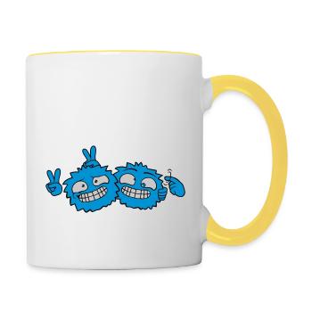 2 Crazy Friends - Contrasting Mug - white/yellow - Right