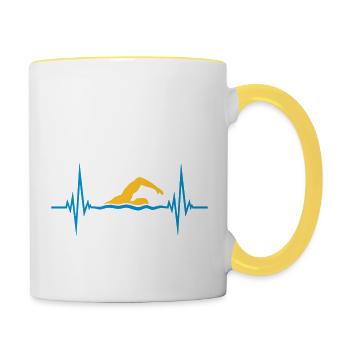 Nageurs De Sport Puls - Mug contrasté - blanc/jaune - Droite