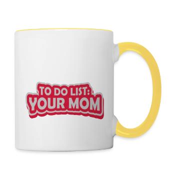 Saying Your Mom - Contrasting Mug - white/yellow - Right