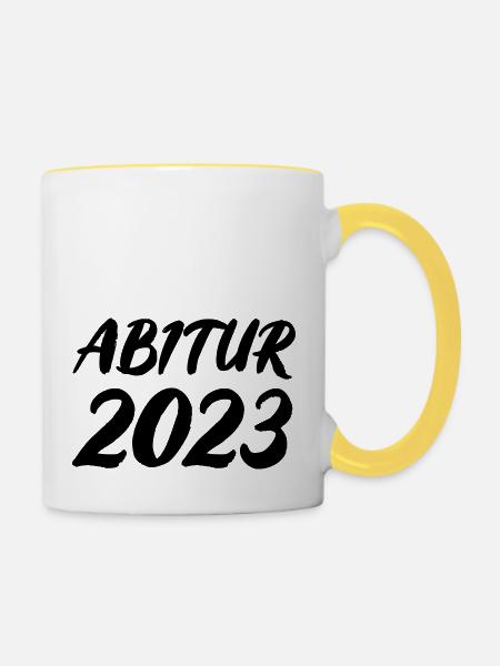 Abitur 2023 - Tasse zweifarbig - Weiß/Gelb
