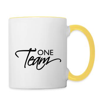 d’équipe Une équipe - Mug contrasté - blanc/jaune - Droite