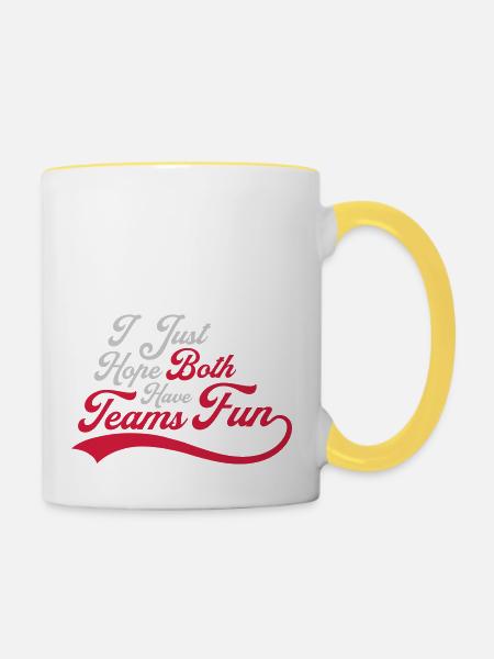 Both Teams Have Fun - Tasse zweifarbig - Weiß/Gelb