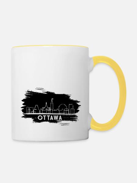 Ottawa Kanada - Tasse zweifarbig - Weiß/Gelb
