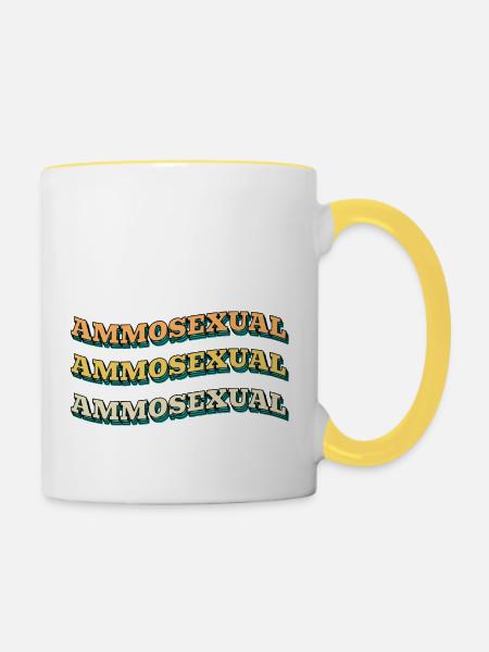 Ammosexueller Stolz Definition - Tasse zweifarbig - Weiß/Gelb