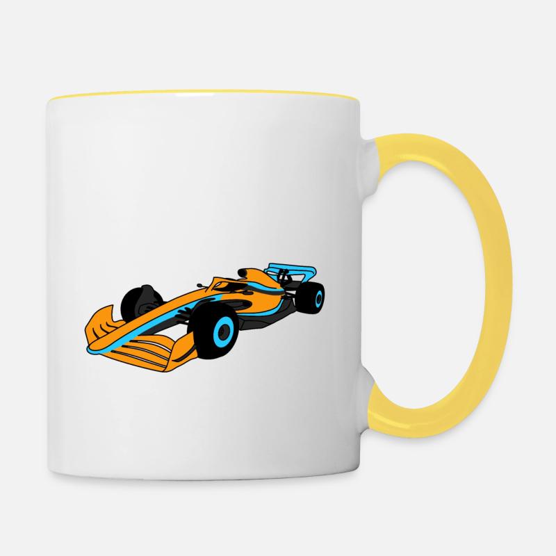 Formule voiture de course mc nor ric - Mug contrasté - blanc/jaune