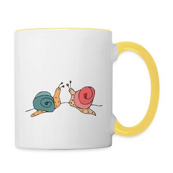 Snails - Contrasting Mug - white/yellow - Right
