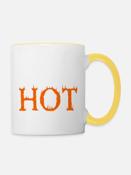 HOT - Tasse zweifarbig - Weiß/Gelb