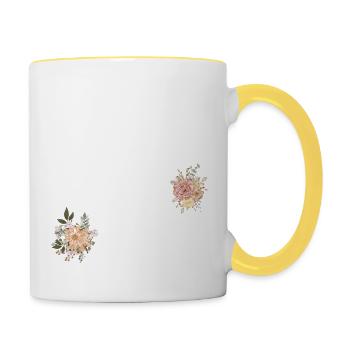27th Anniversary Flowers (Gift of 27 years) - Contrasting Mug - white/yellow - Right