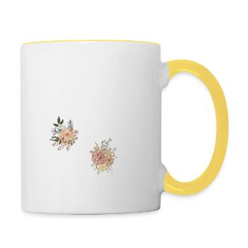 45th Anniversary Flowers (Gift of 45 years) - Contrasting Mug - white/yellow - Right