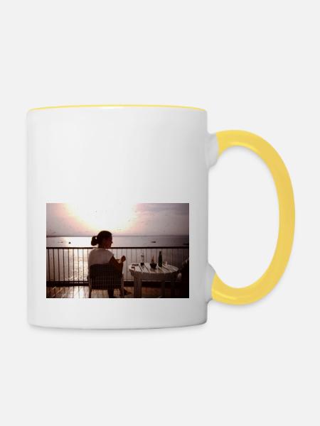 Ocean View - Tasse zweifarbig - Weiß/Gelb