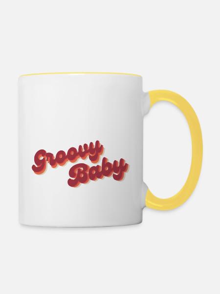 Grooviges Baby - Tasse zweifarbig - Weiß/Gelb