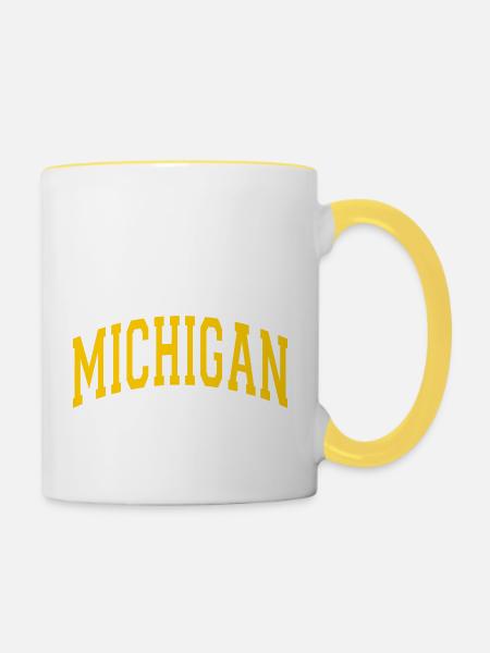 michigan - Tasse zweifarbig - Weiß/Gelb