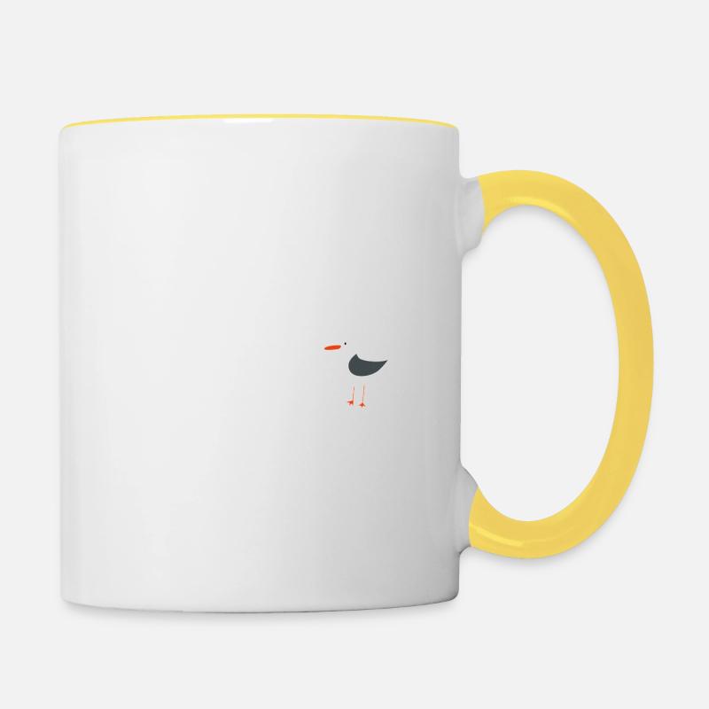 Hamburg mit Möwe - Tasse zweifarbig - Weiß/Gelb