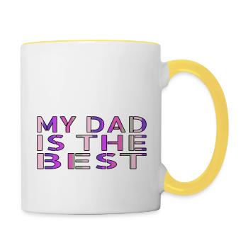 family trip family party bitcoin miner gift idea - Contrasting Mug - white/yellow - Right