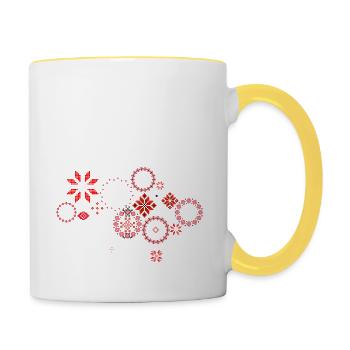 Broderie ukrainienne. Vysyvanka. Symbole de l’Ukraine - Mug contrasté - blanc/jaune - Droite