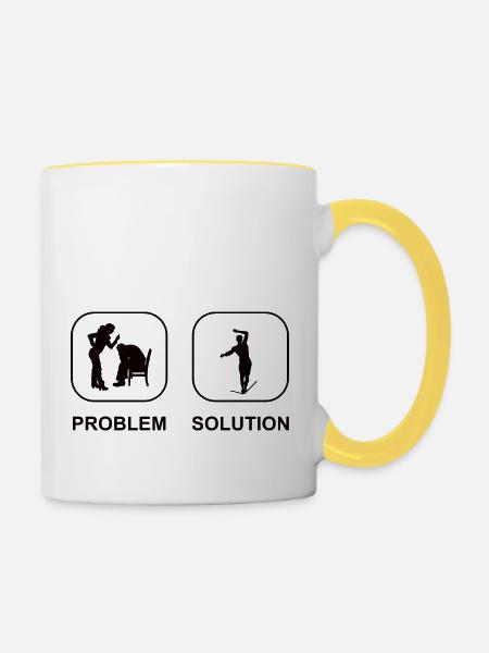 Slackline Tricklining Geschenk Slackliner - Tasse zweifarbig - Weiß/Gelb