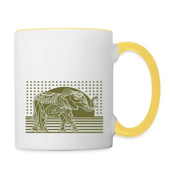 Elephant - Contrasting Mug - white/yellow - Right