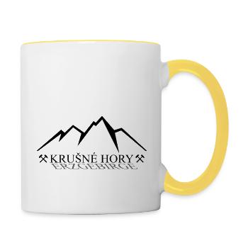 Tschechien Erzgebirge Berge Natur - Tasse zweifarbig - Weiß/Gelb - Rechts