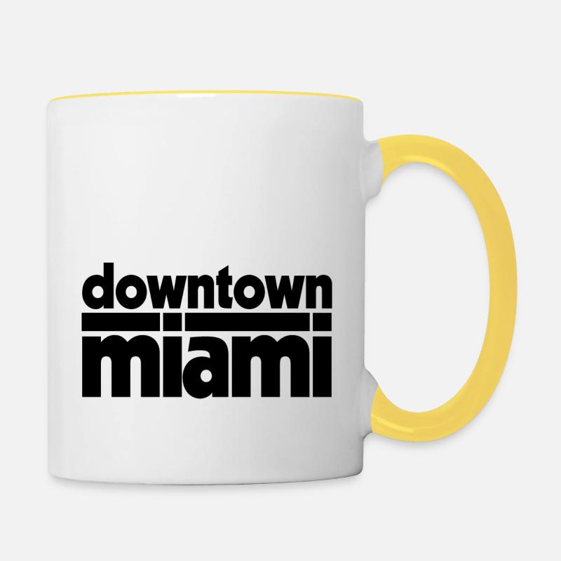 Downtown Miami - Contrasting Mug - white/yellow