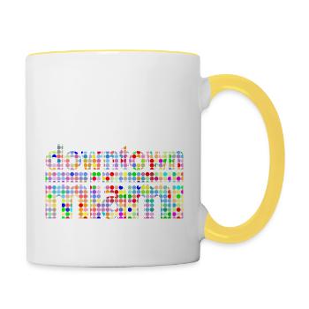 Downtown Miami Dots Style - Mug contrasté - blanc/jaune - Droite