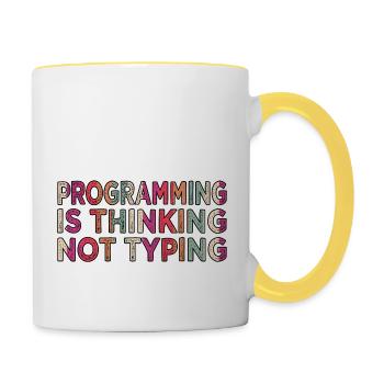 computer humour birthday present idea present idea - Tasse zweifarbig - Weiß/Gelb - Rechts