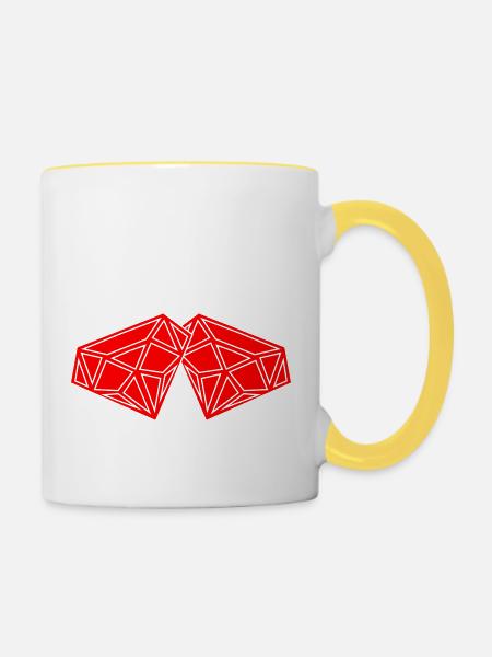 Diamonds - Tasse zweifarbig - Weiß/Gelb
