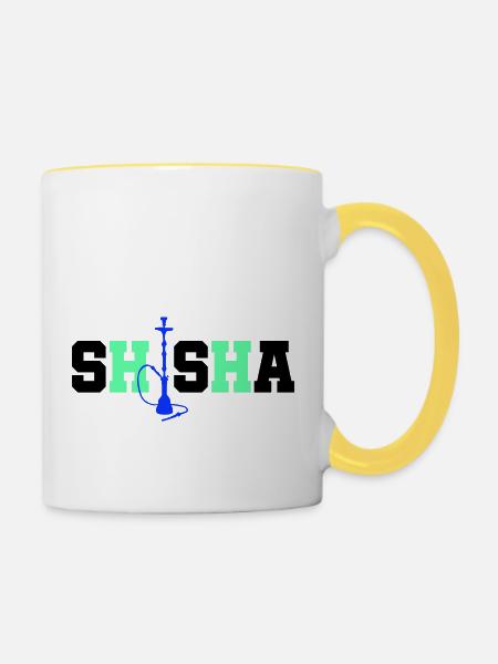 Shisha - Tasse zweifarbig - Weiß/Gelb