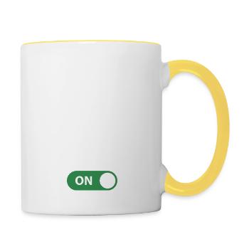 Ramadan Kareem fasten Muslim Geschenkidee - Tasse zweifarbig - Weiß/Gelb - Rechts