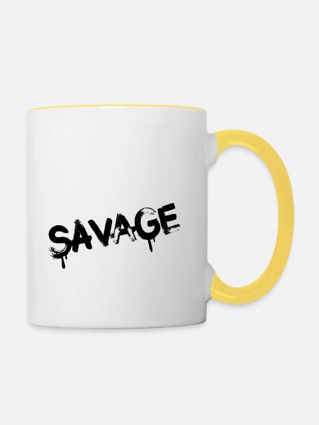 Savage! - Tasse zweifarbig - Weiß/Gelb
