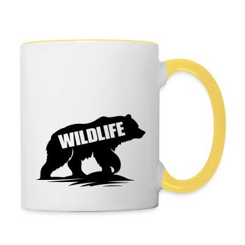 bär wildlife - Tasse zweifarbig - Weiß/Gelb - Rechts