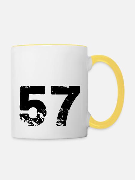 57 - Tasse zweifarbig - Weiß/Gelb