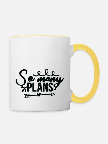 So many Plans - Tasse zweifarbig - Weiß/Gelb
