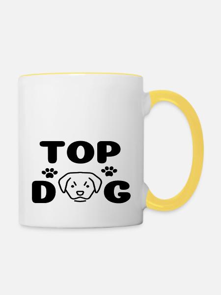 Top Dog - Tasse zweifarbig - Weiß/Gelb