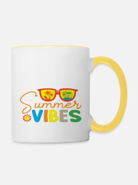 Summer Vibes - Tasse zweifarbig - Weiß/Gelb