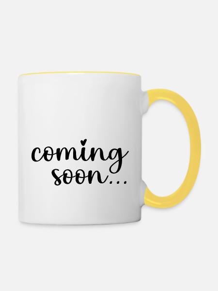 coming soon - Tasse zweifarbig - Weiß/Gelb